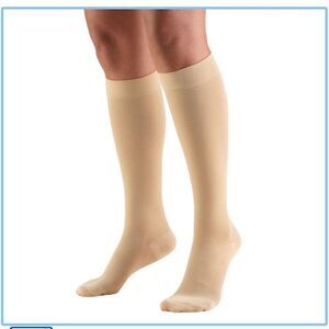 TRUFORM Classic Medical Closed Toe Knee High Support Stockings Medium Beige